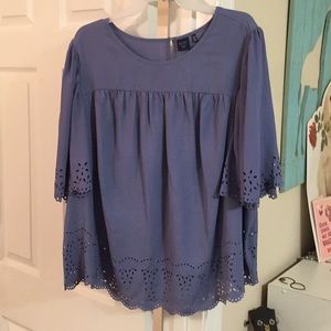 Kaari blue eyelet top
